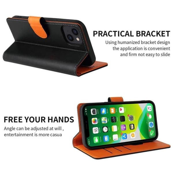 iPhone 14 Pro Plånboksfodral Dual Flip - Brun