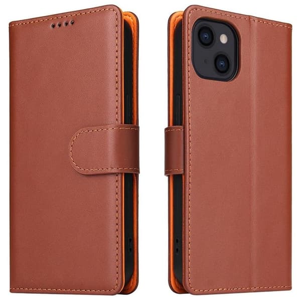 iPhone 14 Pro Plånboksfodral Dual Flip - Brun