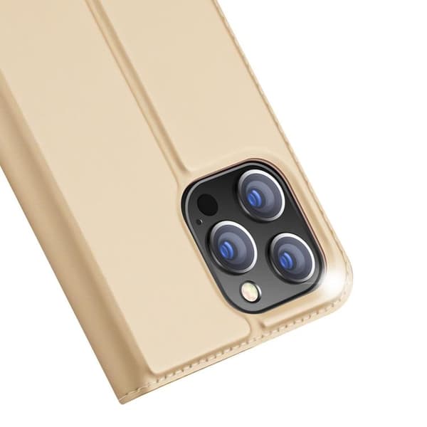 Dux Ducis iPhone 14 Pro Max Plånboksfodral Skin Series Holster - Guld