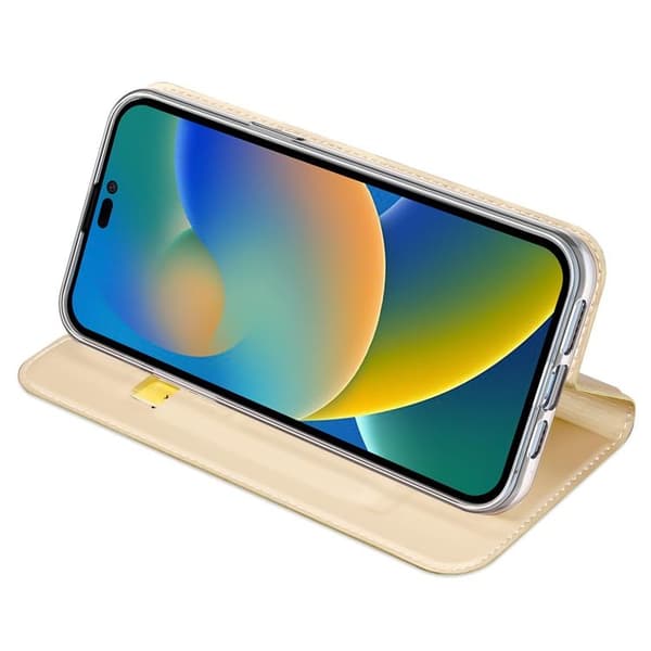 Dux Ducis iPhone 14 Pro Max Plånboksfodral Skin Series Holster - Guld
