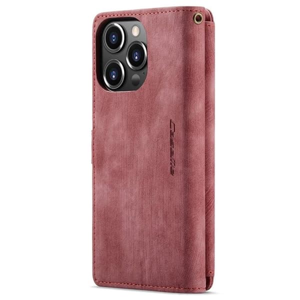 CASEME iPhone 14 Pro Max Plånboksfodral C30 Zipper - Röd