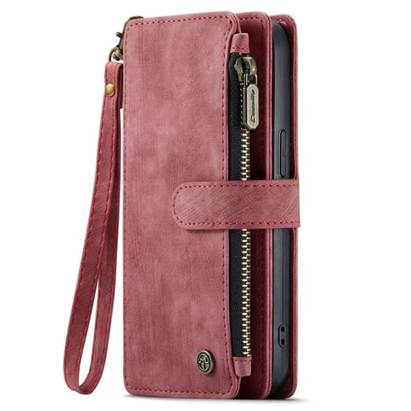 CASEME iPhone 14 Pro Max Plånboksfodral C30 Zipper - Röd
