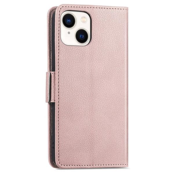 iPhone 14 Plus Plånboksfodral Flower Decor Magnetic - Rosa Guld