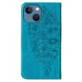 Miniatyrbild 3 av 9: iPhone 14 Plus Plånboksfodral Butterfly Flower Imprinted - Blå