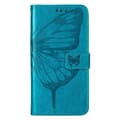Miniatyrbild 2 av 9: iPhone 14 Plus Plånboksfodral Butterfly Flower Imprinted - Blå