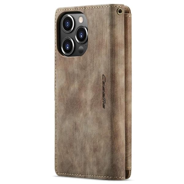 CASEME iPhone 14 Pro Max Plånboksfodral C30 Zipper - Brun
