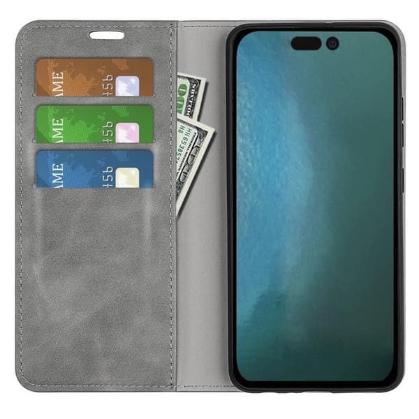 Folio iPhone 14 Pro Max Plånboksfodral - Grå