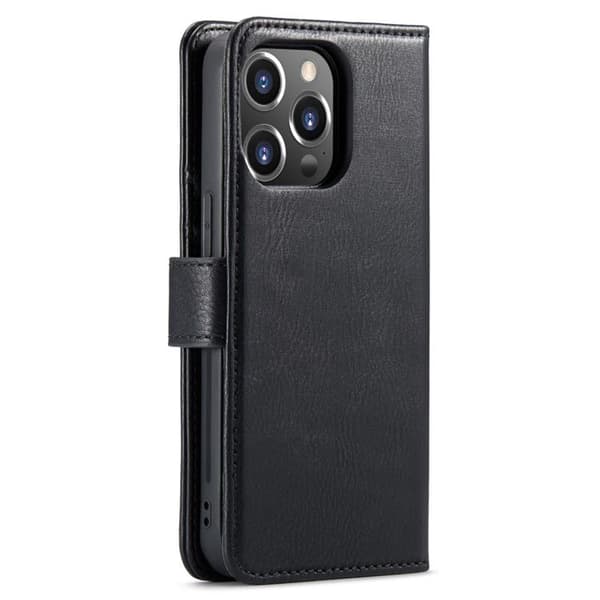 DG.MING iPhone 14 Pro Max Plånboksfodral Split Detachable Flip - Svart