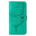 Miniatyrbild 2 av 7: iPhone 14 Pro Plånboksfodral Butterfly Flower Imprinted - Grön