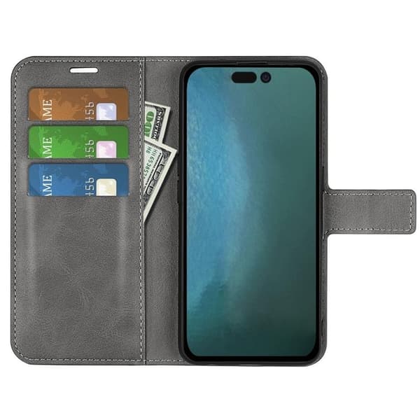 Flip Folio iPhone 14 Pro Max Plånboksfodral - Grå