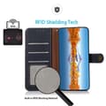 Miniatyrbild 8 av 8: KHAZNEH iPhone 14 Pro Max Plånboksfodral RFID Äkta Läder - Blå