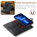 Miniatyrbild 8 av 8: DG.MING iPhone 14 Pro Plånboksfodral Split Detachable Flip - Svart