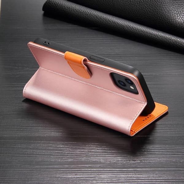 iPhone 14 Pro Plånboksfodral Dual Flip - Rosa Guld