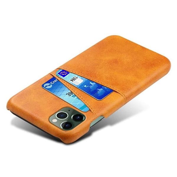 iPhone 14 Plus Skal Korthållare PU Läder - Orange