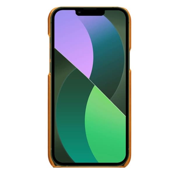 iPhone 14 Plus Skal Korthållare PU Läder - Orange