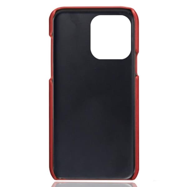 iPhone 14 Pro Max Skal Korthållare PU Läder - Röd
