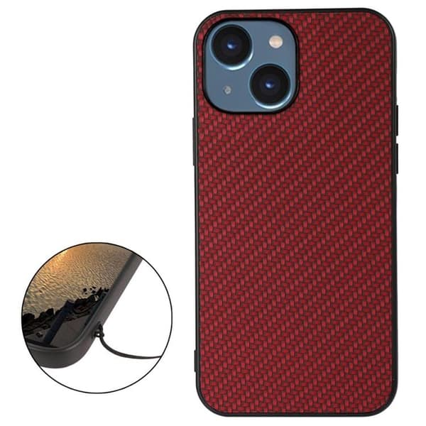 iPhone 14 Plus Skal Carbon Fiber - Röd