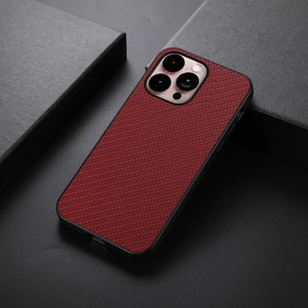 iPhone 14 Pro Skal Carbon Fiber - Röd