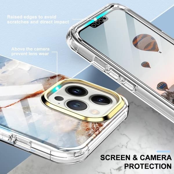 iPhone 14 Pro Skal 360 Marble - Brun