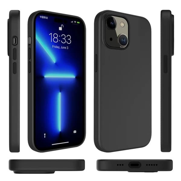 iPhone 14 Plus Skal Liquid Silicone - Svart
