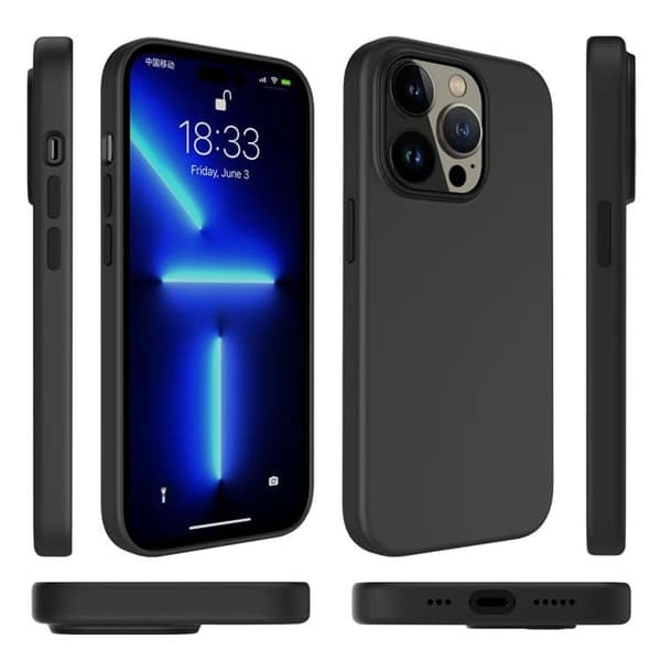 iPhone 14 Pro Skal Liquid Silicone - Svart