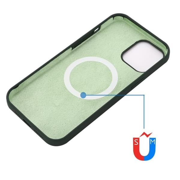 iPhone 14 Plus Skal Magsafe Silicone Ultra Slim - Mörkgrön