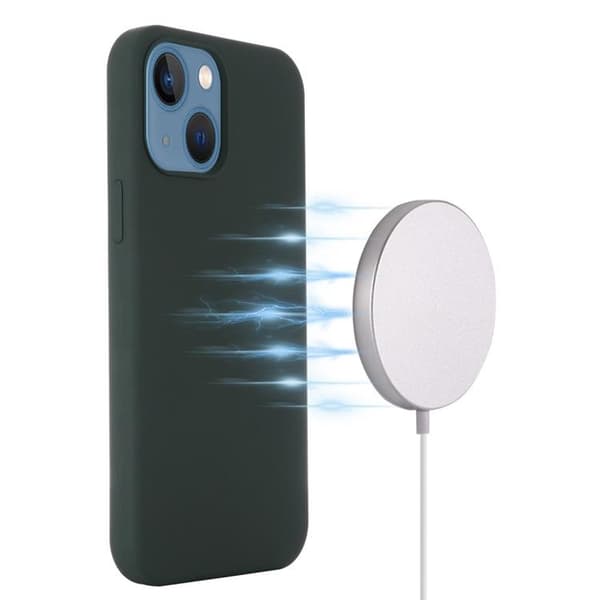 iPhone 14 Plus Skal Magsafe Silicone Ultra Slim - Mörkgrön
