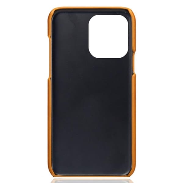iPhone 14 Pro Skal Korthållare PU Läder - Orange