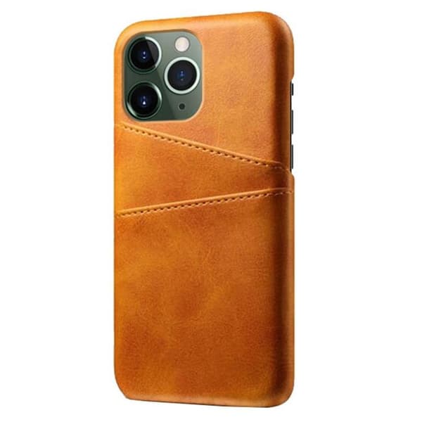 iPhone 14 Pro Skal Korthållare PU Läder - Orange