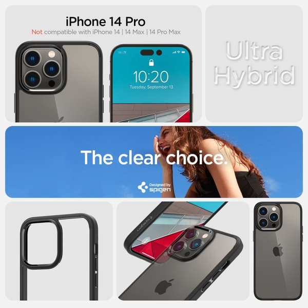 Spigen iPhone 14 Pro Max Skal Ultra Hybrid - Matte Svart