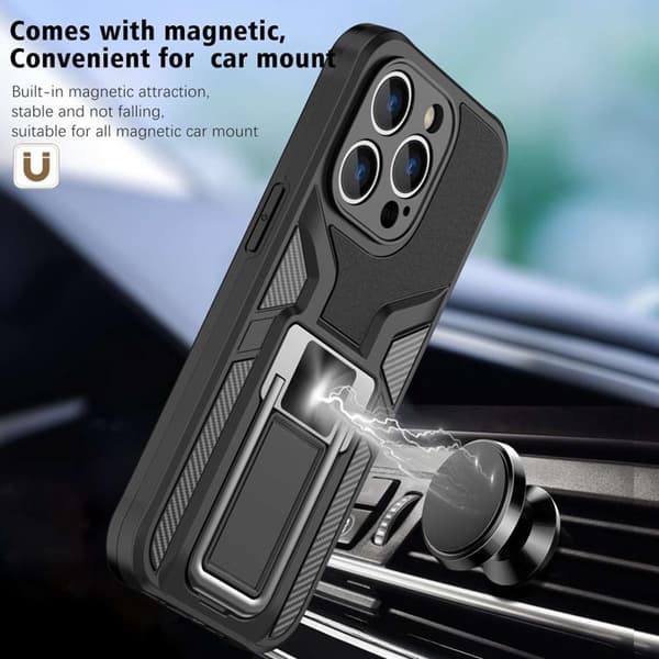 iPhone 14 Pro Max Skal Kickstand - Svart