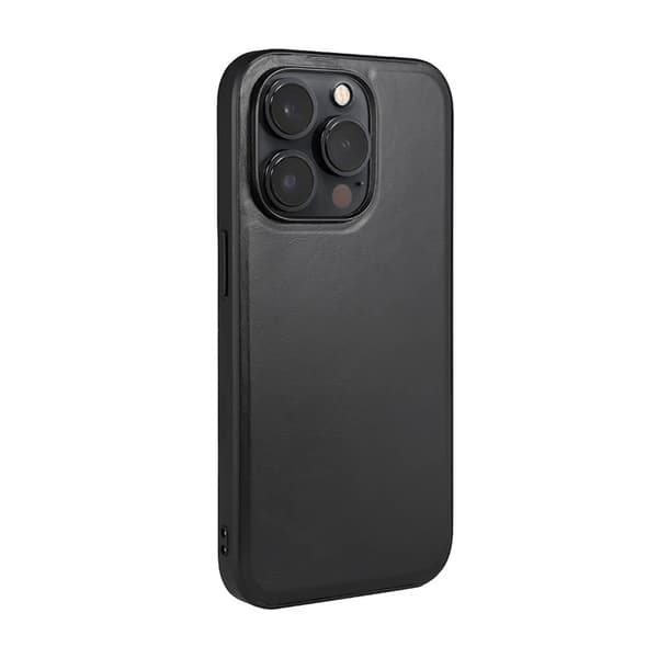 BUFFALO äkta läder iPhone 14 Pro Skal MagSeries - Svart