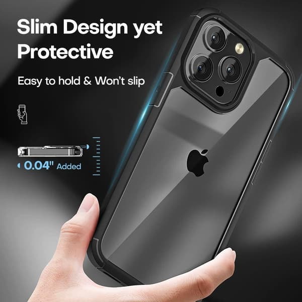 [6in1] BOOM iPhone 14 Pro Skal - Kameralinsskydd - Härdat Glas - MagSafe Ring