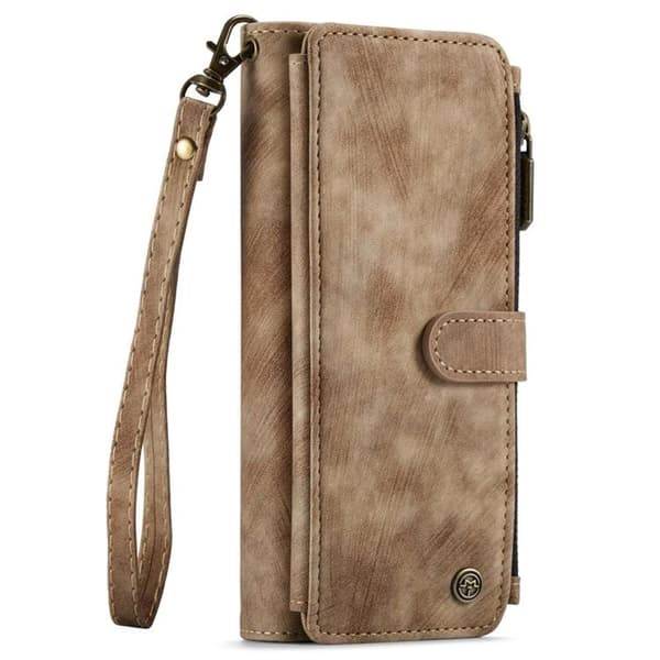 CASEME Galaxy Z Fold 4 Plånboksfodral Zipper Stativ - Brun