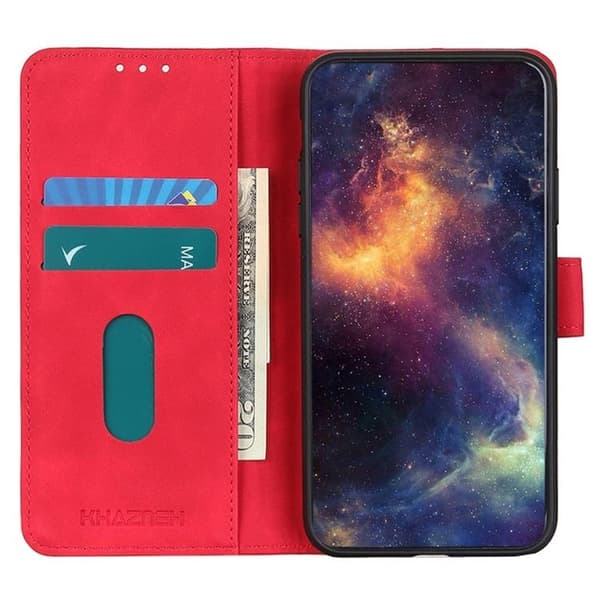 KHAZNEH Asus Zenfone 9 Plånboksfodral Retro Flip - Röd