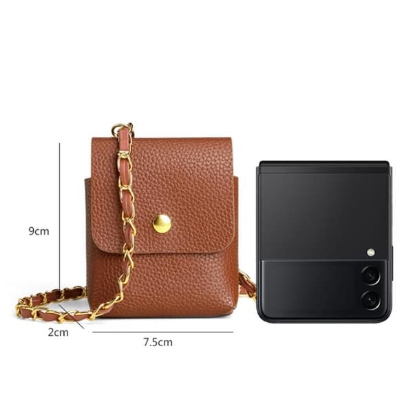 Galaxy Z Flip 4/Z Flip 3 Halsbandsfodral Crossbody - Svart
