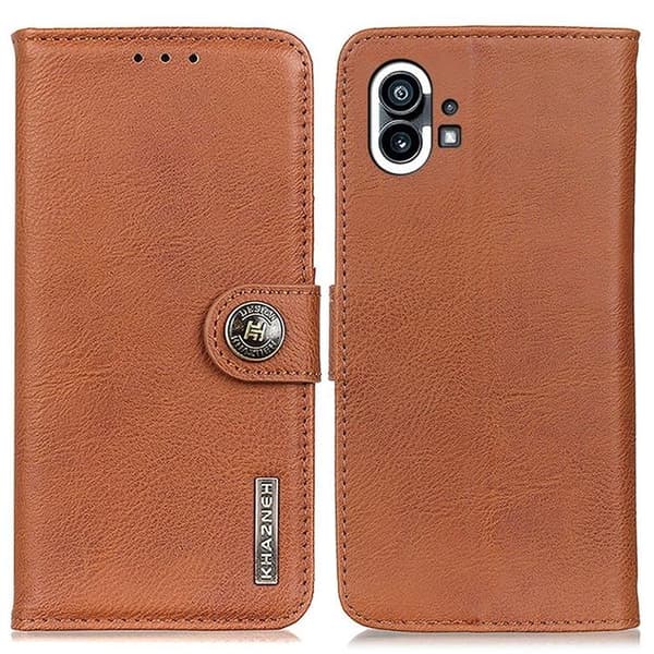 KHAZNEH Nothing Phone 1 Plånboksfodral Folio Flip - Brun