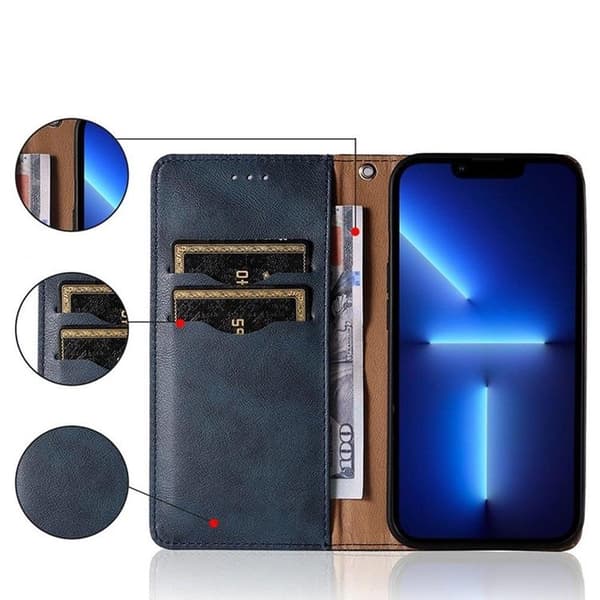 Xiaomi Redmi Note 11 Pro 4G/5G Plånboksfodral Magnet Strap - Blå