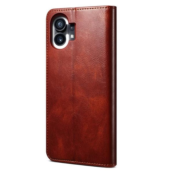 Nothing Phone 1 Plånboksfodral Crazy Horse Flip - Brun
