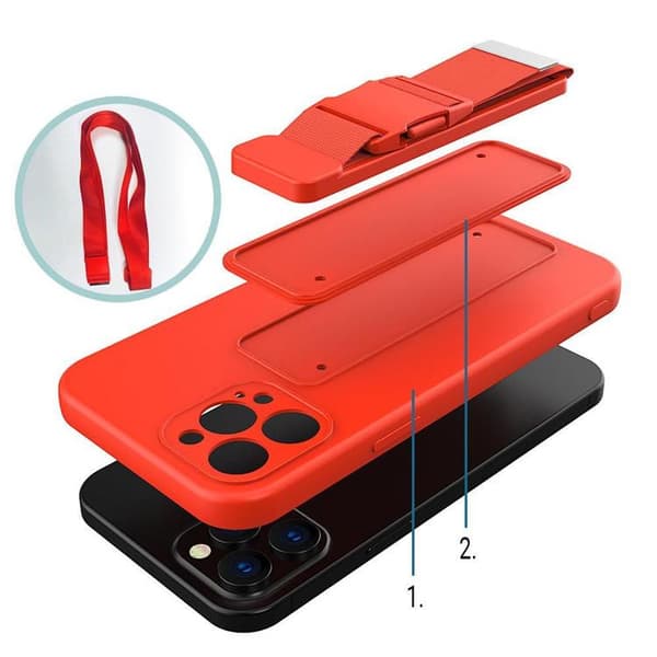 Galaxy A73 5G Skal Rope Silicone Strap - Marinblå