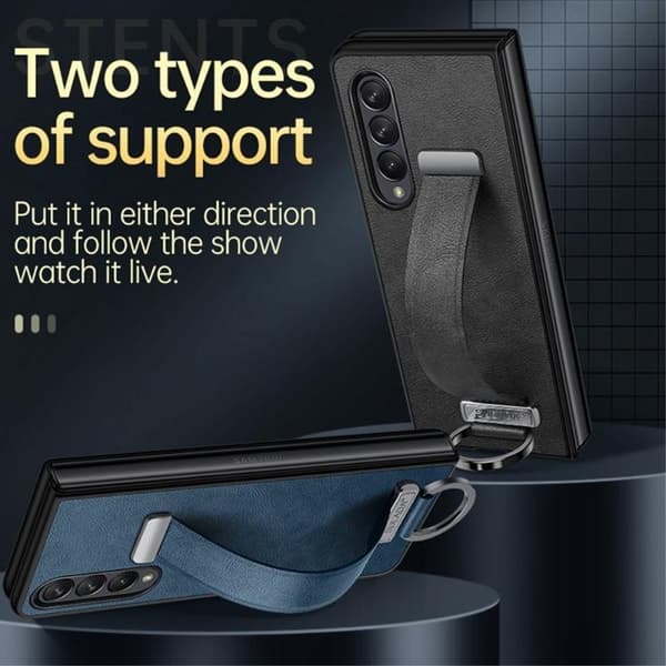 SULADA Galaxy Z Fold 4 Skal Kickstand med Wristband - Orange