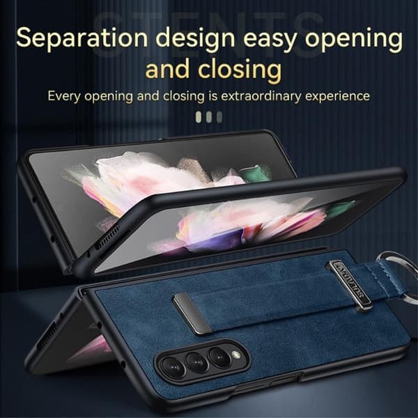 SULADA Galaxy Z Fold 4 Skal Kickstand med Wristband - Orange