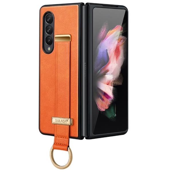 SULADA Galaxy Z Fold 4 Skal Kickstand med Wristband - Orange