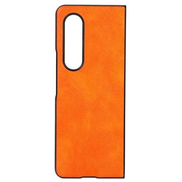 Galaxy Z Fold 4 Skal Läder Litchi - Orange