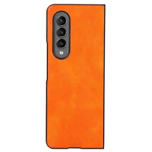 Galaxy Z Fold 4 Skal Läder Litchi - Orange