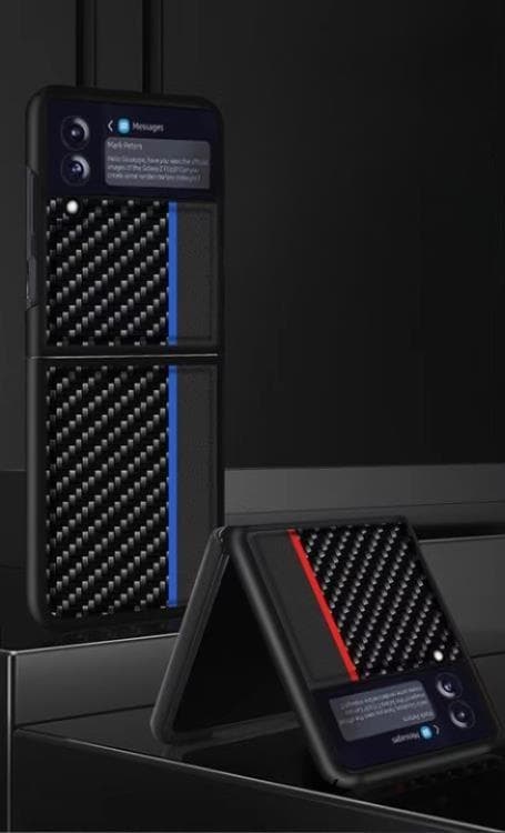 Galaxy Z Flip 4 Skal Carbon PC - Mörkblå