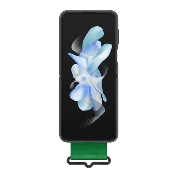 Samsung Galaxy Z Flip 4 Skal Strap Silicone Hanger - Svart
