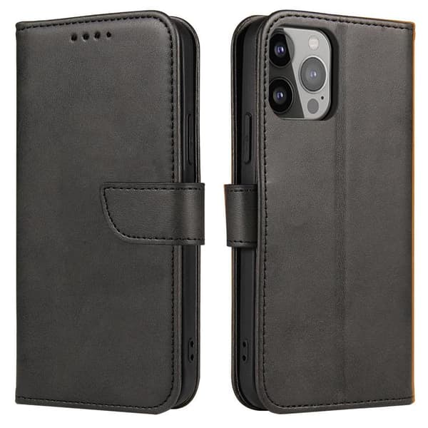 iPhone 14 Pro Max Plånboksfodral Elegant Magnet - Svart
