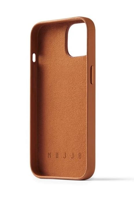 Mujjo iPhone 14 Skal Korthållare Full Läder - Tan
