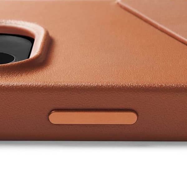 Mujjo iPhone 14 Skal Korthållare Full Läder - Tan